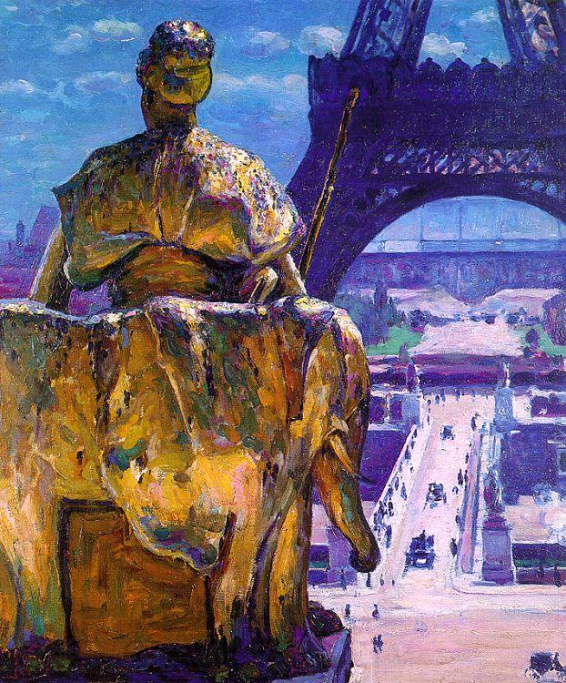 Louis Welden Hawkins The Eiffel Tower as seen from The Trocadero Spain oil painting art